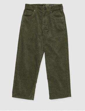 Volcom boys 14 NEW squadron green corduroy wide tapered leg billow ribbed pants